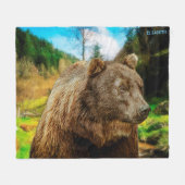 Groot Grizzly-Beer en prachtig berglandschap Fleece Deken (Voorkant (Horizontaal))