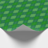 Groot groen argyle-cadeauverpakkings papier (Hoek)