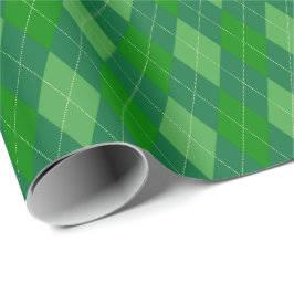 Groot groen argyle-cadeauverpakkings papier
