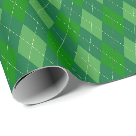 Groot groen argyle-cadeauverpakkings papier (Rol Hoek)