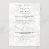 Groot groen bloem bruiloftsprogramma programmakaart (Voorkant)