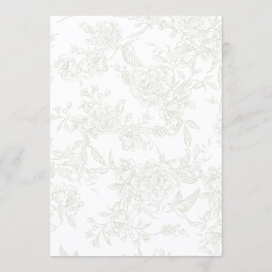 Groot groen bloem bruiloftsprogramma programmakaart (Achterkant)