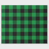 Groot groen en zwart chevron Buffalo Plaid Cadeaupapier (Vlak)