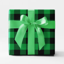 Groot groen en zwart chevron Buffalo Plaid
