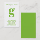 groot groen monogram visitekaartje (Voorkant / Achterkant)