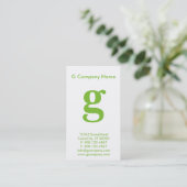 groot groen monogram visitekaartje (Staand voorkant)