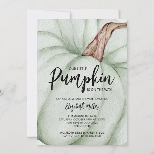 Groot groen pompoen Baby shower alles in één Kaart (Voorkant)