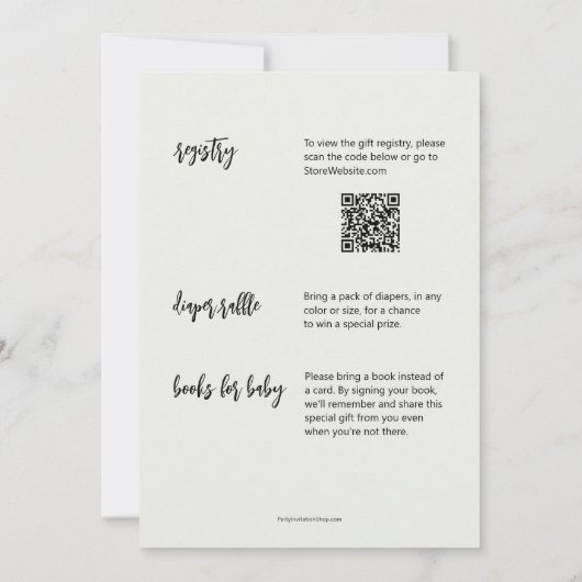 Groot groen pompoen Baby shower alles in één Kaart (Achterkant)