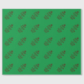 Groot, groen rood, kalm kerstfeest cadeaupapier (Vlak)