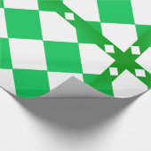 Groot groen-wit geruit diamantpatroon cadeaupapier (Hoek)