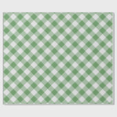 Groot groen/wit Gingham Controleert Patroon geomet Cadeaupapier (Vlak)