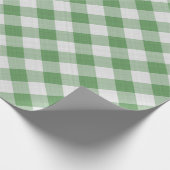 Groot groen/wit Gingham Controleert Patroon geomet Cadeaupapier (Hoek)