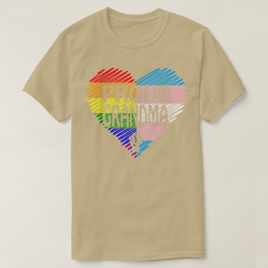 Groot grootmoeder-GBT met regenboog en transgender T-shirt (Design voorkant)