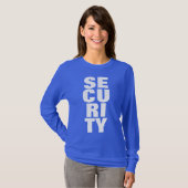 Groot grote lettertekst Koninklijk blauwe vrouweli T-shirt (Voorkant volledig)