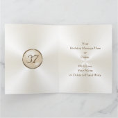 Groot, Happy 37th Birthday Card voor vrouw Kaart (Binnen)