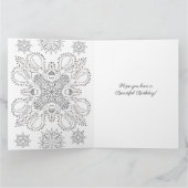 Groot Happy Birthday Adult Colour Kaart (Binnen)