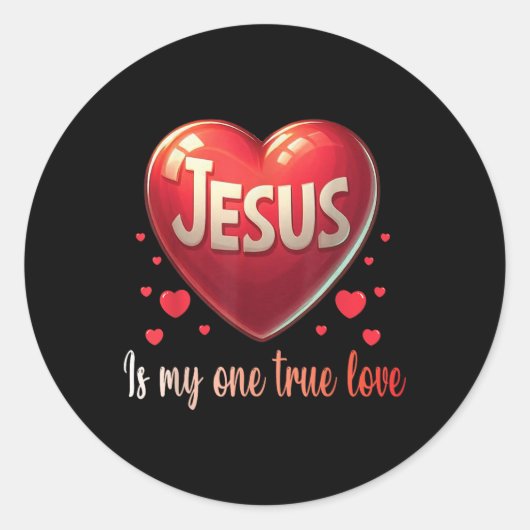 Groot Hart Jezus is mijn enige ware liefde Christe Ronde Sticker (Voorkant)