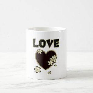 Groot hart met bloemen magische mok