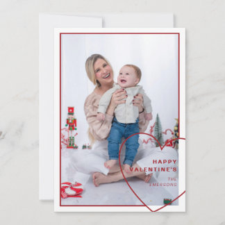 Groot hart met modern design fotokaart feestdagenkaart