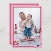 Groot hart met modern design fotokaart feestdagenkaart (Voorkant / Achterkant)