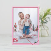 Groot hart met modern design fotokaart feestdagenkaart (Staand voorkant)