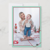 Groot hart met modern design fotokaart feestdagenkaart (Voorkant)