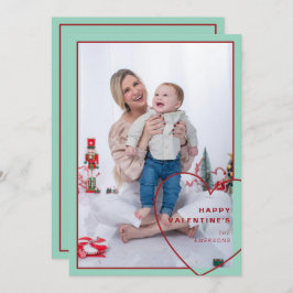 Groot hart met modern design fotokaart feestdagenkaart