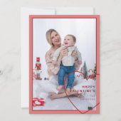 Groot hart met modern design fotokaart feestdagenkaart (Voorkant)