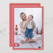Groot hart met modern design fotokaart feestdagenkaart (Voorkant / Achterkant)