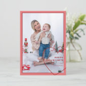 Groot hart met modern design fotokaart feestdagenkaart (Staand voorkant)