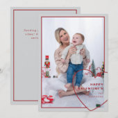 Groot hart met modern design fotokaart feestdagenkaart (Voorkant / Achterkant)