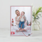 Groot hart met modern design fotokaart feestdagenkaart (Staand voorkant)