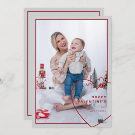 Groot hart met modern design fotokaart feestdagenkaart