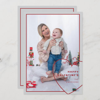 Groot hart met modern design fotokaart feestdagenkaart