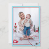 Groot hart met modern design fotokaart feestdagenkaart (Voorkant)