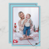 Groot hart met modern design fotokaart feestdagenkaart (Voorkant / Achterkant)