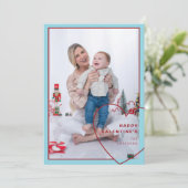 Groot hart met modern design fotokaart feestdagenkaart (Staand voorkant)