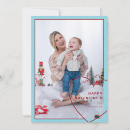 Groot hart met modern design fotokaart feestdagenkaart