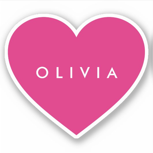 Groot hart met naam contour sticker (Voorkant)