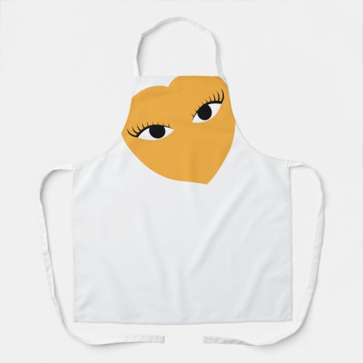 Groot hart met ogen op wit Schort (Voorkant)