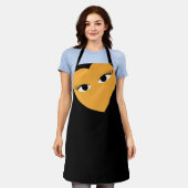 Groot Hart met Ogen op Zwart Schort (Gedragen)