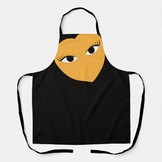 Groot Hart met Ogen op Zwart Schort (Voorkant)
