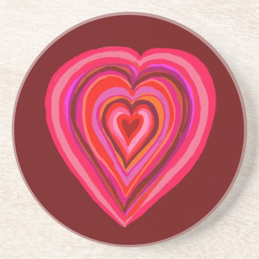 Groot hart zandsteen onderzetter (Voorkant)