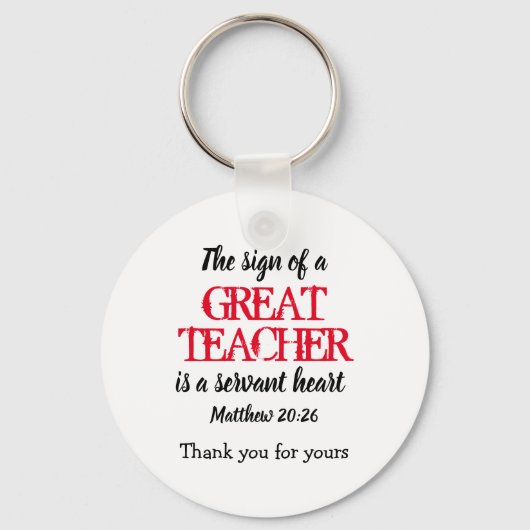 GROOT HARTJE VAN DE TEACHERSERVER | Hartelijk dank Sleutelhanger (Voorkant)