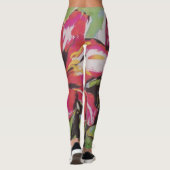 Groot hedendaags kleurrijk abstract bloemontwerp leggings (Achterkant)