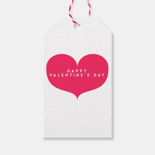 Groot Heet Roze Hart Moderne Valentijnsdag Cadeaulabel (Voorkant)