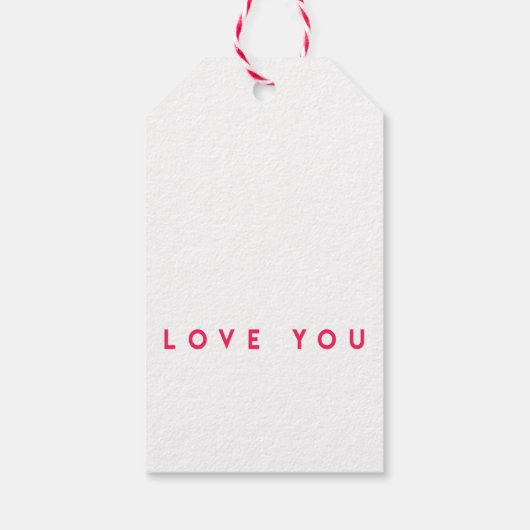 Groot Heet Roze Hart Moderne Valentijnsdag Cadeaulabel (Achterkant)