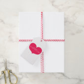 Groot Heet Roze Hart Moderne Valentijnsdag Cadeaulabel (Met Touw)