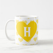 Groot, heldergeel hart - Monogram Koffiemok (Links)
