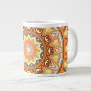 Groot herfstmandala warm knus herfst ontwerp patro grote koffiekop